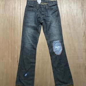 The‎ James By Crate Men's Button Fly Jeans 33 Blue Denim Straight Leg Patchwork